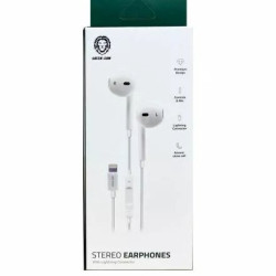 Green Stereo Earphones With Lightning Connector - White