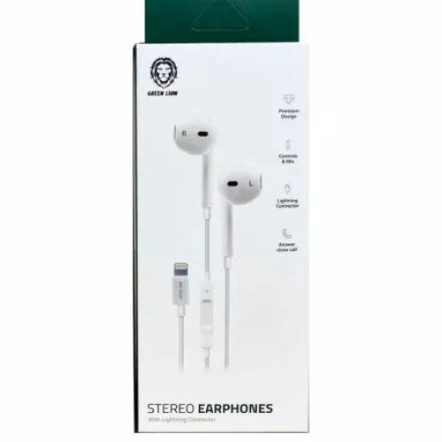 Buy Online Green Lion Mono Earphones With Lightning Connector White