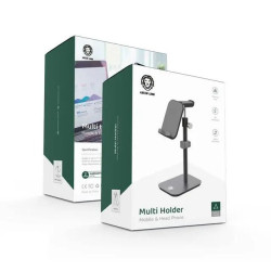 Green Lion Multi Holder Adjustable for Mobile and Headphone - Black