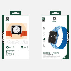 Green Lion Silicone Magnetic Watch Band, Compatible with Apple Watch 42/44/45MM - Navy Camouflage