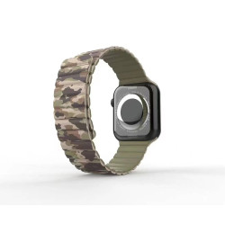 Green Lion Silicone Magnetic Watch Band, Compatible with Apple Watch 42/44/45MM - Mountain Camouflage