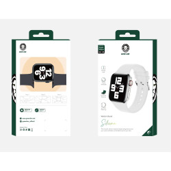 Green Lion Silicone Band with Buckle 44/45mm - White