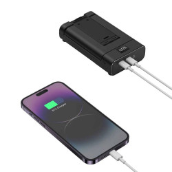 Green Lion 10000mAh Power Bank and Foldable Mobile Stand - Black