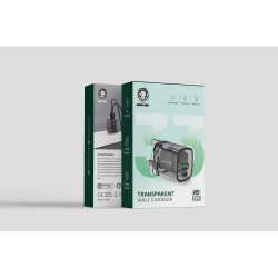 Green Lion Wall Charger PD33W | Fast Charger | UK Plug | Transparent