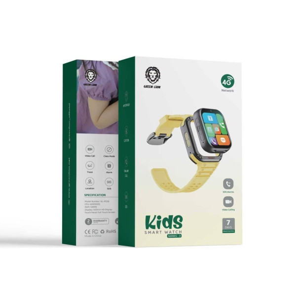 Green Lion Kids Smart Watch Series 3- Yellow
