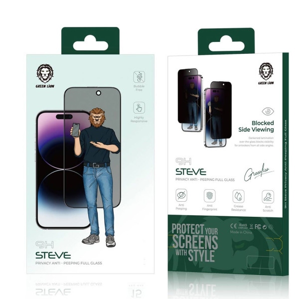 Green Privacy Glass Screen Protector For Iphone 15 Plus