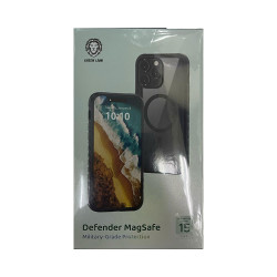 Green lion Defender Magsafe Case for iPhone 15 Pro - Black
