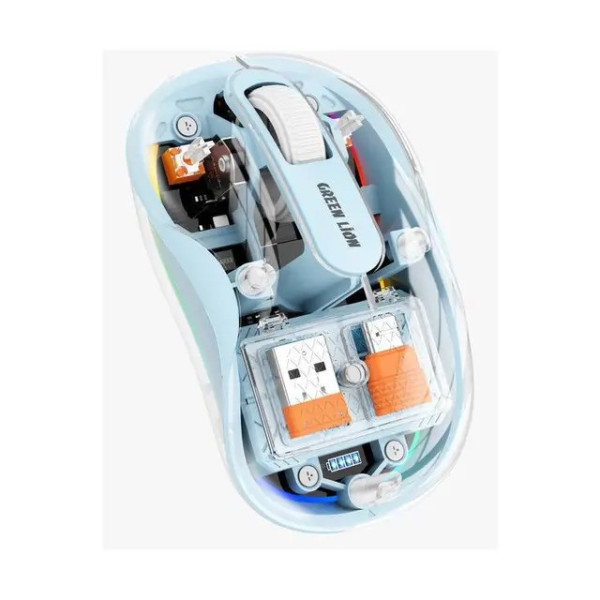 Green Lion Wireless Turtle Mouse 2400DPI - Clear