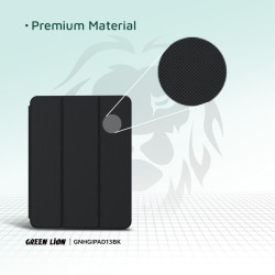 Green Lion Hogo Premium Case for iPad Air 13 2024 / iPad Pro 12.9 - Black