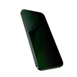 Green Lion 3D Silicone Plus Advanced Privacy Edge Glass iPhone 16 Pro Max-Black Edge/Privacy