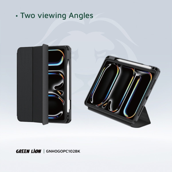 Green Lion Hogo Leather Folio Case for iPad 9 / 10.2 - Black