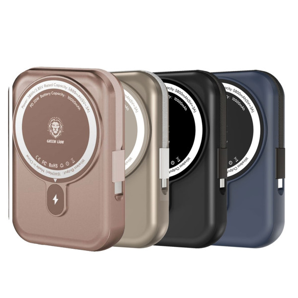 Green Lion Monaco Magsafe Power bank 10000 mAh 22.5W (Type-C) - Desert Titanium