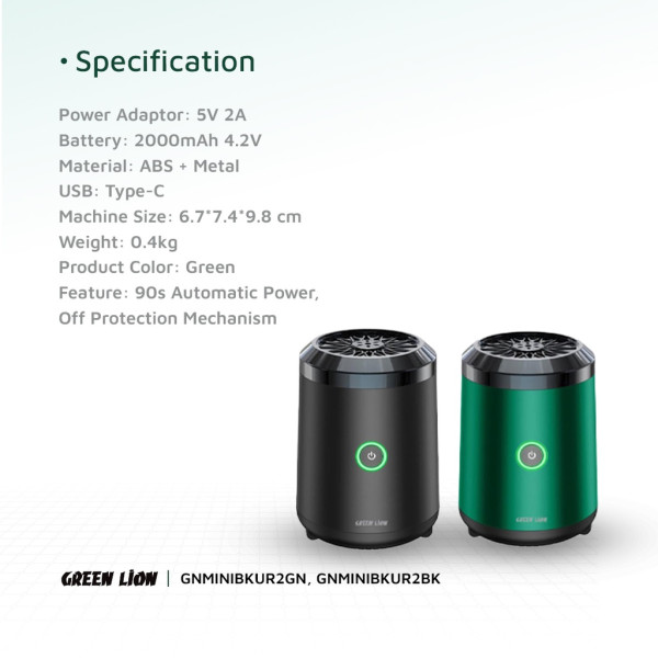 Green Lion Mini Bakhour Lite Incense Burner- Black