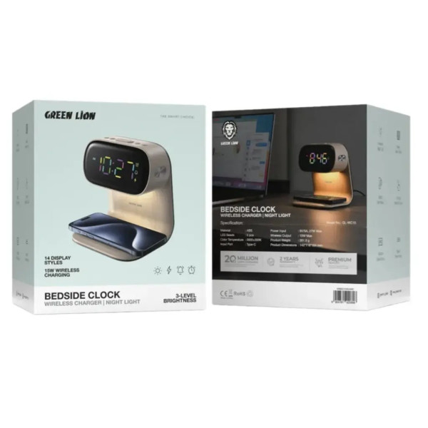 Fast Charging Goodmans Wireless Charger Alarm Clock Goodmans - Main Image