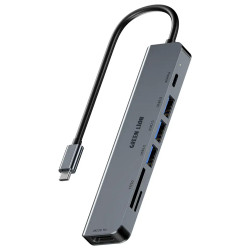 Green Lion 7-in-1 USB-C Hub - Gray