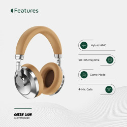 Green Lion Rhythm X50 ANC Wireless Headphone - Brown