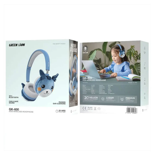 Green Lion GL-600 Kids Wireless Headphone - Blue