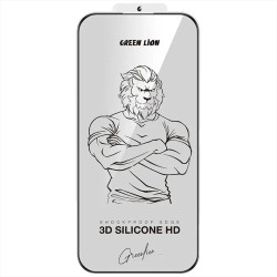 Green Lion 3D Silicone Plus High Definition Edge Glassfor iP 17 6.3 Black Edge/Clear