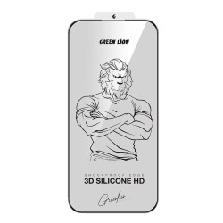 Green Lion 3D Silicone Plus Advanced Privacy Edge Glass for iPhone 17 6.3 Black Edge/Privacy