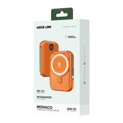Green Monaco Magsafe Power bank 10000 mAh 22.5W Type-C - Orange