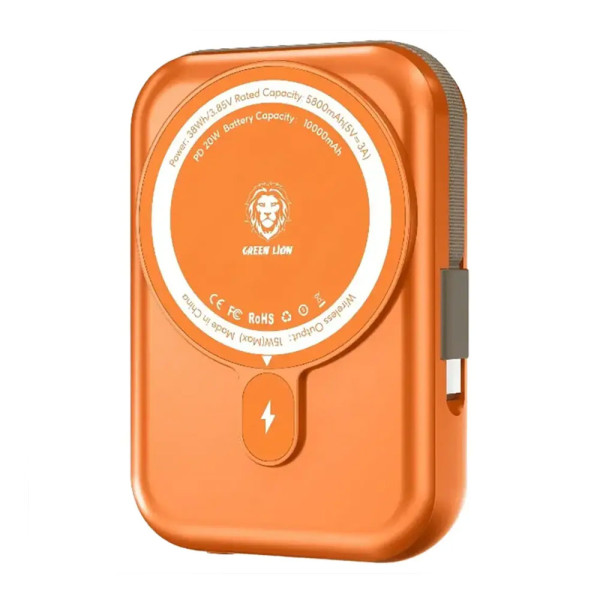 Green Monaco Magsafe Power bank 10000 mAh 22.5W Type-C - Orange