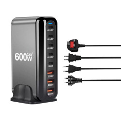 Digitplus Desktop Fast Charger 600W Gan (3 USB-A & 5 USB-C Ports)