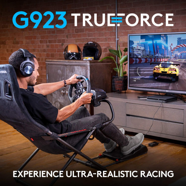 Logitech G923 Trueforce Sim Racing Wheel For Ps5, Ps4