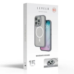 Levelo Magsafe Rouge Case for iPhone 15 Pro - Gray
