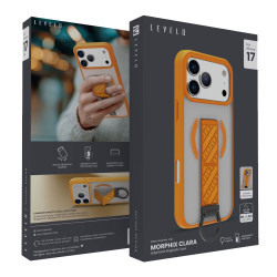 Levelo Morphix Clara Grip Case for iPhone 17 Pro Sunrise Orange