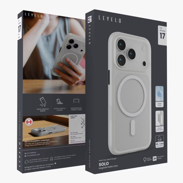 Levelo Solo Matte MagSafe Case for iPhone 17 Pro White Levelo Solo Matte MagSafe Case for iPhone 17 Pro White