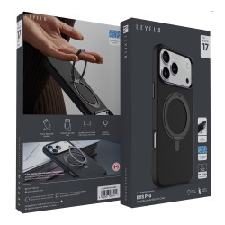 Levelo Iris Pro Magsafe Liquid Silicone Case for iPhone 17 Pro Max Black