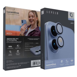 Levelo LucentDuo Lens Protector With 99% Transmittance for iPhone 17 Light Blue
