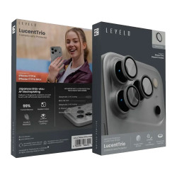 Levelo LucentTrio Lens Protector With 99% Transmittance for iPhone 17 Pro/Pro Max Titanium Black