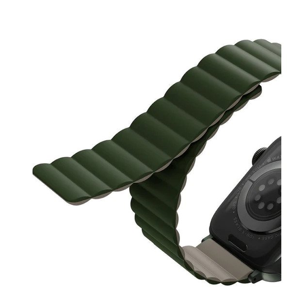 Uniq Revix Reversible Magnetic Apple Watch Strap 45/44/42Mm - Pine (Green/Taupe)