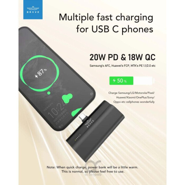 BRAVE BP-14 Power Bank 5000mAh 20W Type-C Black