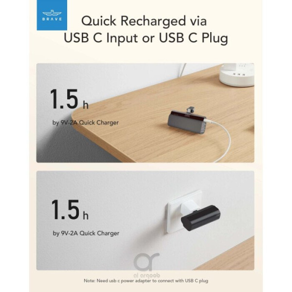 BRAVE BP-14 Power Bank 5000mAh 20W Type-C Black