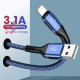 BRAVE BDC-34 Aluminum alloy USB-A to Lightning Blue (1.2m)