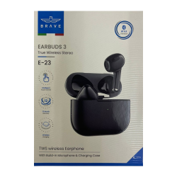 Brave Earbuds 3 TWS Wireless Earphone E-23 Black