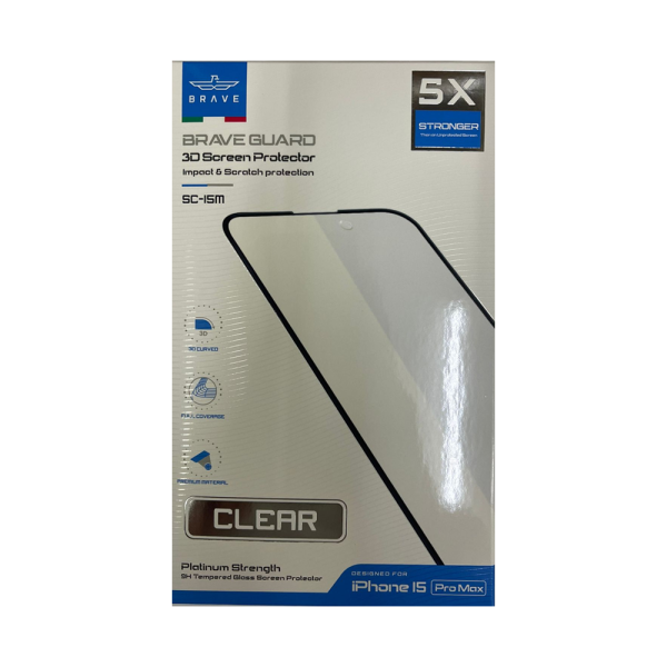 Brave Clear Screen Protector for iPhone 15 Pro Max, Impact & Scratch Protection