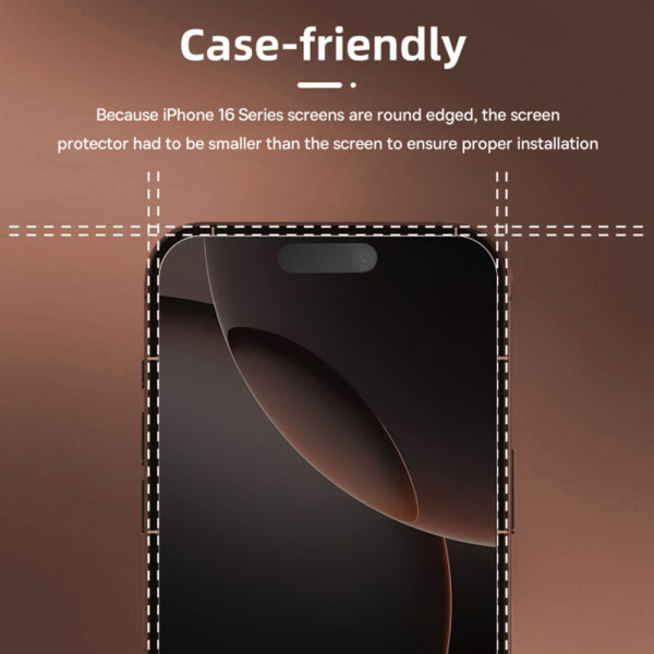 Brave Privacy Screen Protector for iPhone 16 Pro Max, Impact and Scratch Protection