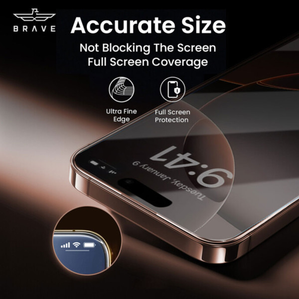 Brave Privacy Screen Protector for iPhone 16 Pro Max, Impact and Scratch Protection