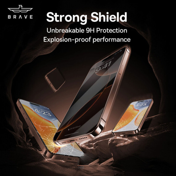 Brave Privacy Screen Protector for iPhone 16 Pro Max, Impact and Scratch Protection