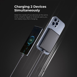 BRAVE Ultra Slim 5000mAh Magnetic Wireless Power Bank With Stand BP-19 - Grey