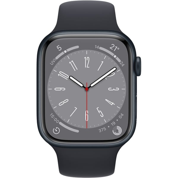 Apple Watch Series 8 Gps, 45Mm Midnight Aluminium Case With Midnight Sport Band - Regular MNP13AE/A