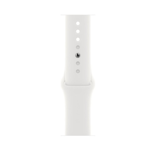 Buy Online Apple Watch Series 8 Gps, 45Mm Silver Aluminum Case With White Sport Band - Regular in Qatar
