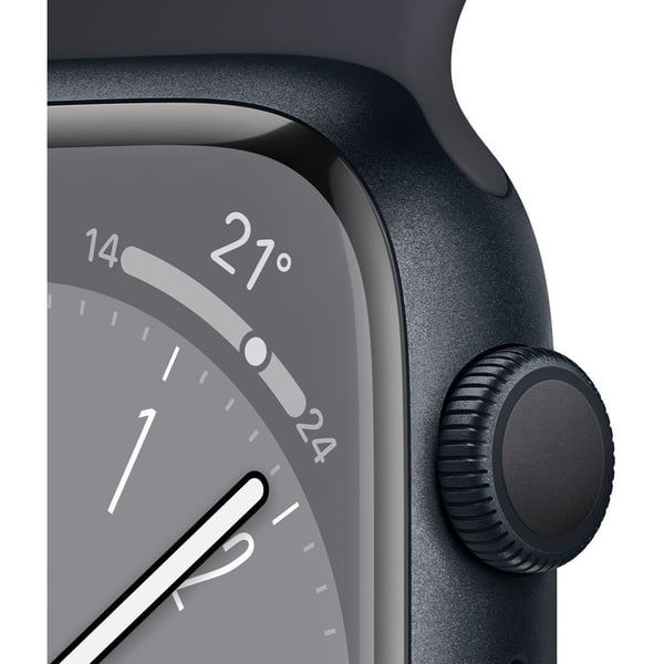 Apple Watch Series 8 Gps, 41Mm Midnight Aluminium Case With Midnight Sport Band Regular