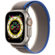 Apple Watch Ultra Titanium Case with Blue/Gray Trail Loop 49mm GPS + Cellular M/L in Qatar