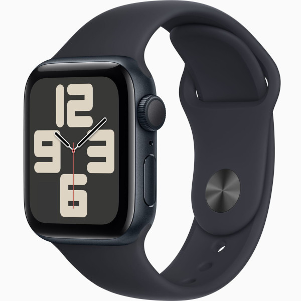 Apple Watch SE 2023 GPS 40mm Midnight Aluminium Case with Midnight Sport Band - S/M,(MR9X3)
