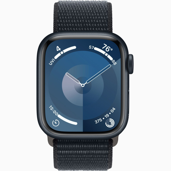 Apple Watch Series 9 GPS 45mm Midnight Aluminium Case with Midnight Sport Loop,(MR9C3)