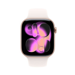 Apple Watch Series 11 GPS 46mm Rose Gold Aluminium Case with Light Blush Sport Band - M/L